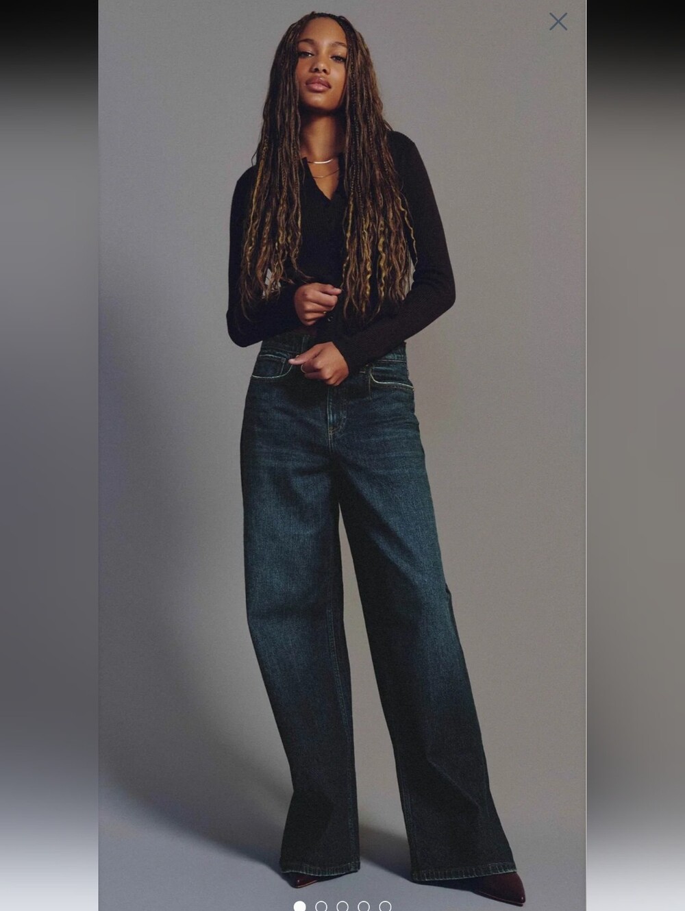 NWT Ardene Dark Blue The Legacy Fit High Rise Wide Leg Jean 0/24w